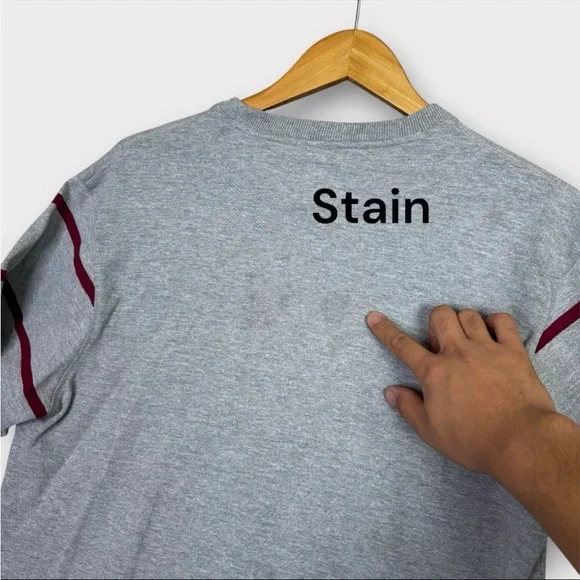 Vintage Stussy Sweatshirt Mens Large Gray Big S Logo Print Striped Sleeve Preppy - Picture 13 of 13